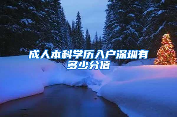 成人本科学历入户深圳有多少分值