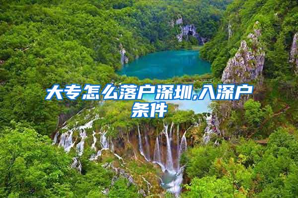 大专怎么落户深圳,入深户条件