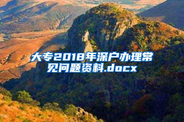 大专2018年深户办理常见问题资料.docx