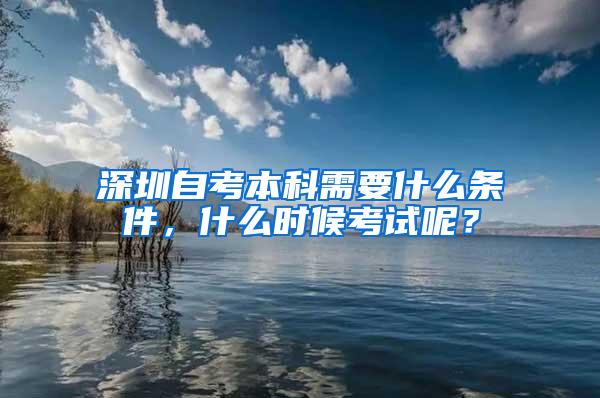 深圳自考本科需要什么条件，什么时候考试呢？