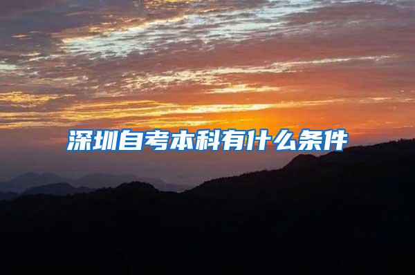 深圳自考本科有什么条件