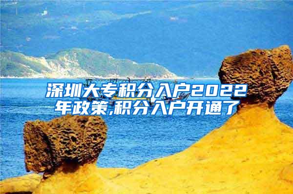 深圳大专积分入户2022年政策,积分入户开通了