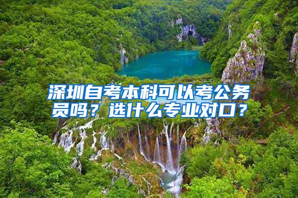 深圳自考本科可以考公务员吗？选什么专业对口？