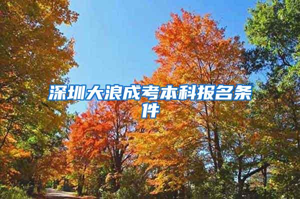 深圳大浪成考本科报名条件
