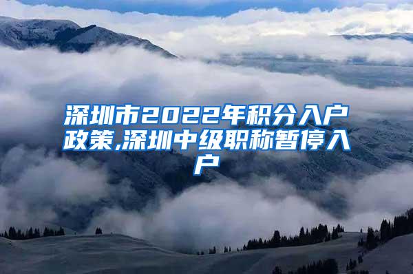 深圳市2022年积分入户政策,深圳中级职称暂停入户