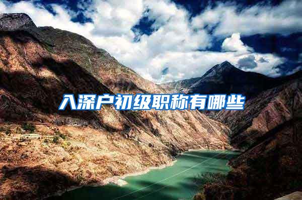 入深户初级职称有哪些