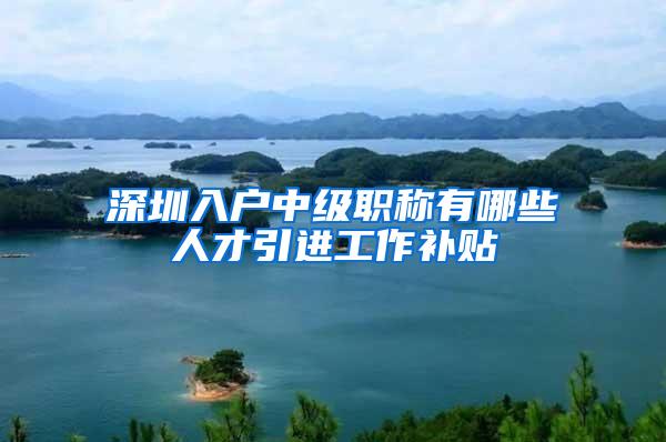 深圳入户中级职称有哪些人才引进工作补贴