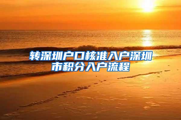 转深圳户口核准入户深圳市积分入户流程
