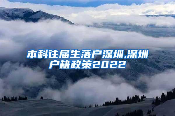 本科往届生落户深圳,深圳户籍政策2022