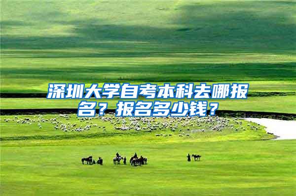 深圳大学自考本科去哪报名？报名多少钱？