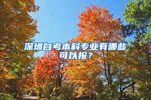 深圳自考本科专业有哪些可以报？