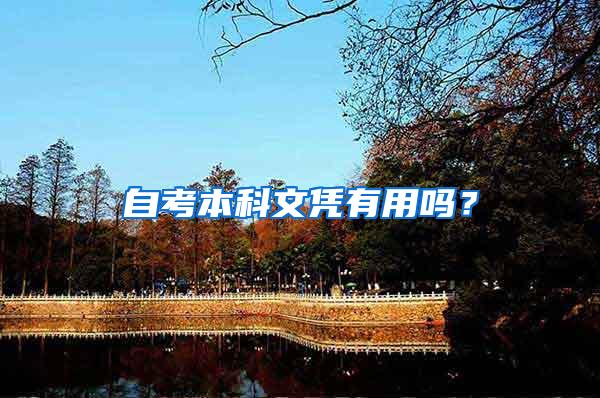 自考本科文凭有用吗？