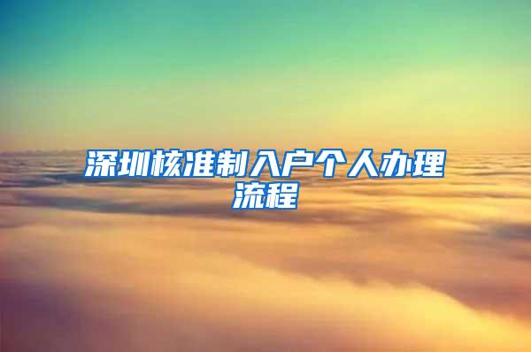 深圳核准制入户个人办理流程