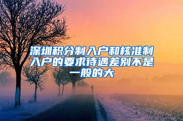 深圳积分制入户和核准制入户的要求待遇差别不是一般的大