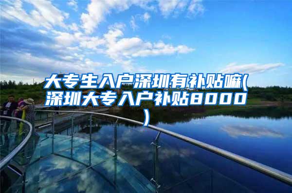 大专生入户深圳有补贴嘛(深圳大专入户补贴8000)