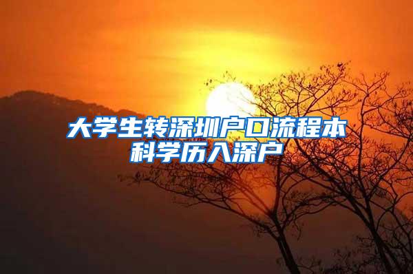 大学生转深圳户口流程本科学历入深户