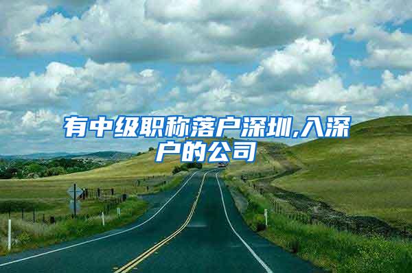 有中级职称落户深圳,入深户的公司