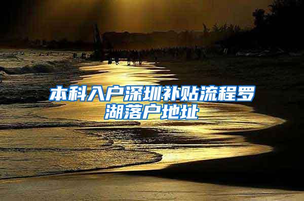 本科入户深圳补贴流程罗湖落户地址