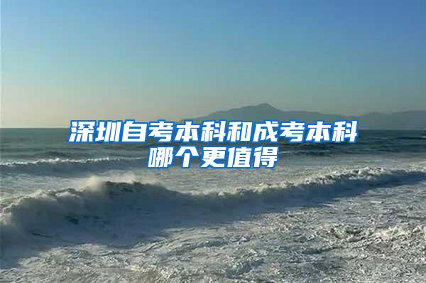 深圳自考本科和成考本科哪个更值得