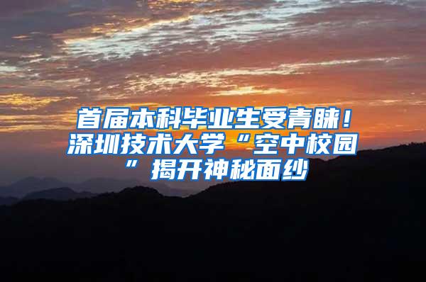 首届本科毕业生受青睐！深圳技术大学“空中校园”揭开神秘面纱