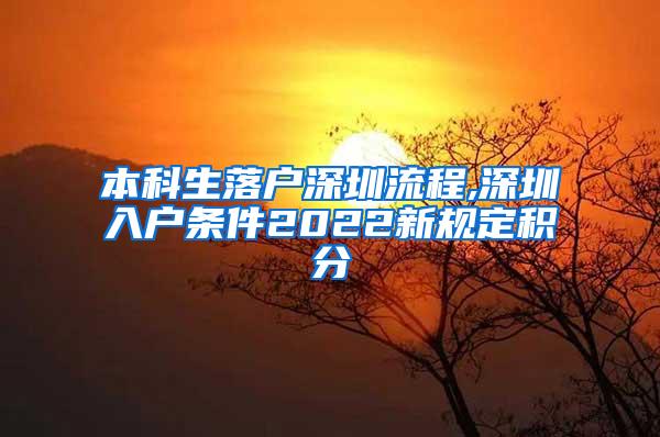 本科生落户深圳流程,深圳入户条件2022新规定积分
