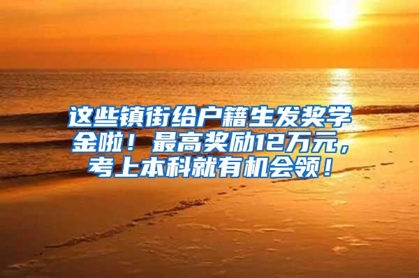 这些镇街给户籍生发奖学金啦！最高奖励12万元，考上本科就有机会领！