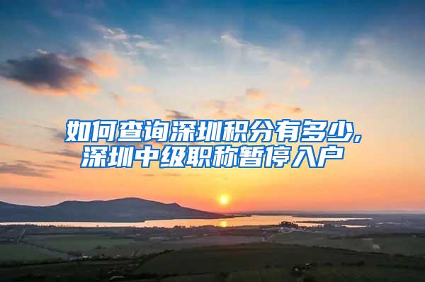 如何查询深圳积分有多少,深圳中级职称暂停入户