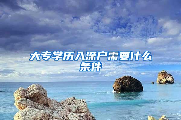 大专学历入深户需要什么条件