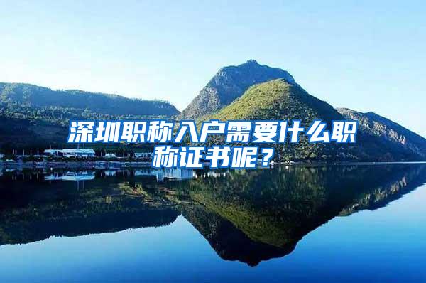 深圳职称入户需要什么职称证书呢？
