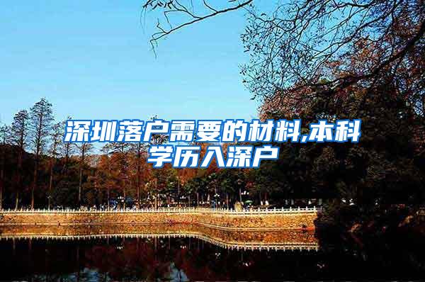 深圳落户需要的材料,本科学历入深户