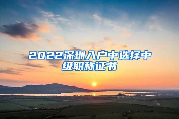 2022深圳入户中选择中级职称证书
