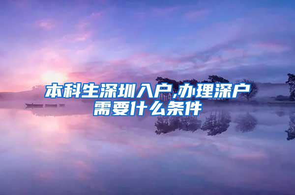 本科生深圳入户,办理深户需要什么条件