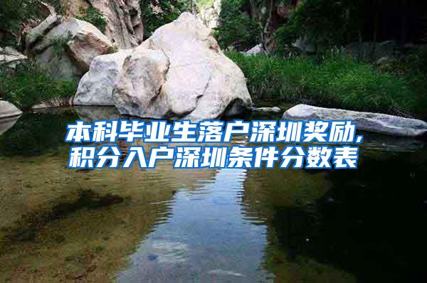本科毕业生落户深圳奖励,积分入户深圳条件分数表