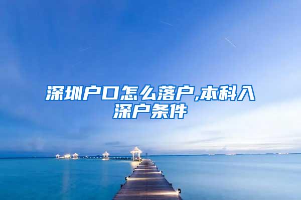 深圳户口怎么落户,本科入深户条件