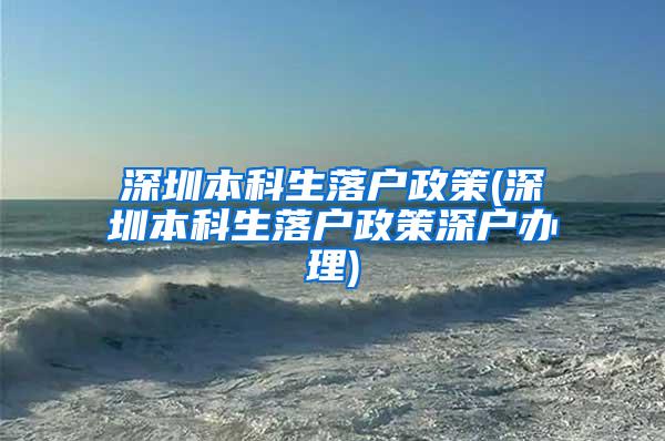 深圳本科生落户政策(深圳本科生落户政策深户办理)