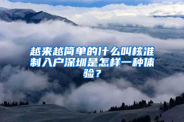 越来越简单的什么叫核准制入户深圳是怎样一种体验？