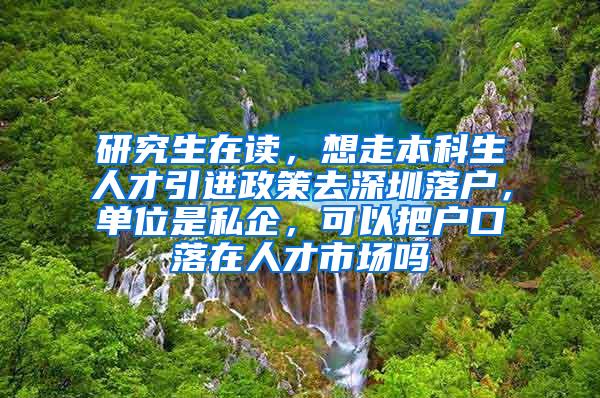 研究生在读，想走本科生人才引进政策去深圳落户，单位是私企，可以把户口落在人才市场吗