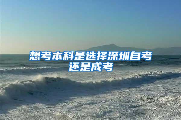 想考本科是选择深圳自考还是成考