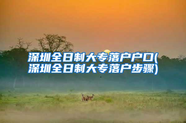 深圳全日制大专落户户口(深圳全日制大专落户步骤)