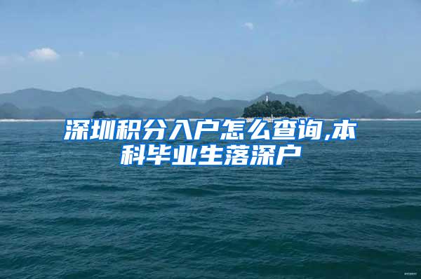 深圳积分入户怎么查询,本科毕业生落深户