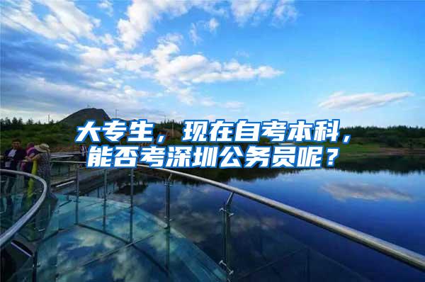 大专生，现在自考本科，能否考深圳公务员呢？