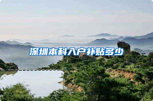 深圳本科入户补贴多少