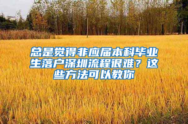 总是觉得非应届本科毕业生落户深圳流程很难？这些方法可以教你