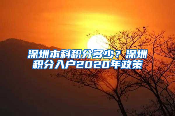 深圳本科积分多少？深圳积分入户2020年政策