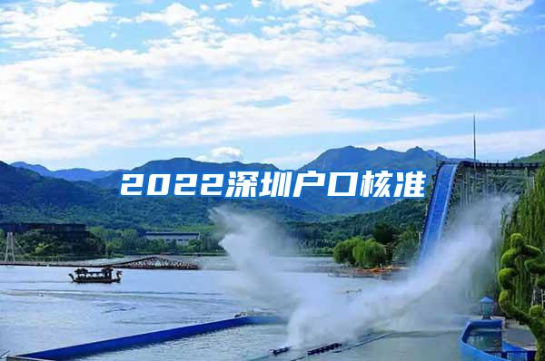 2022深圳户口核准