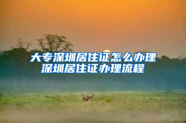 大专深圳居住证怎么办理深圳居住证办理流程