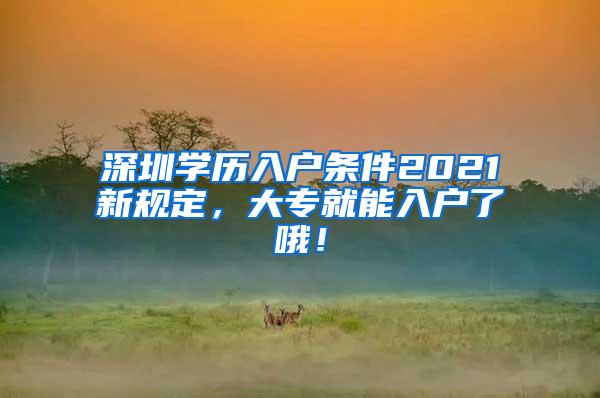 深圳学历入户条件2021新规定，大专就能入户了哦！