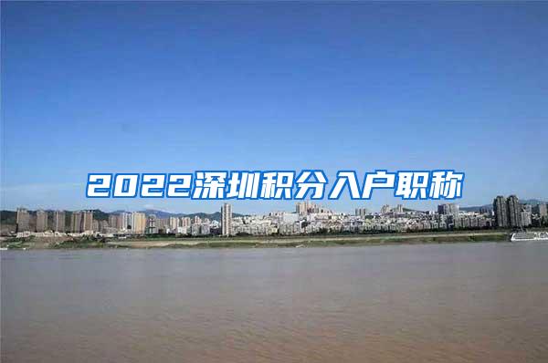 2022深圳积分入户职称