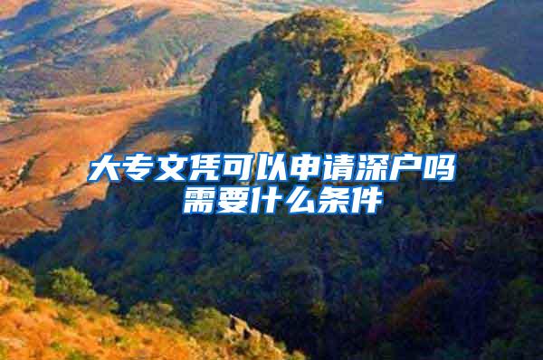 大专文凭可以申请深户吗 需要什么条件