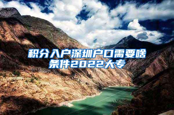 积分入户深圳户口需要啥条件2022大专